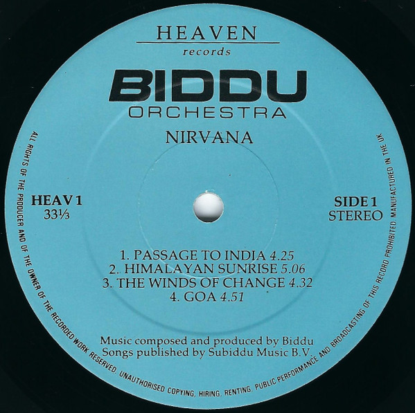 Biddu Orchestra - Nirvana | Heaven Records (HEAV 1) - 3