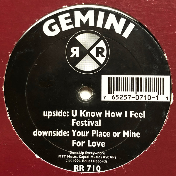 Gemini - U Know How I Feel | Relief Records (RR710)