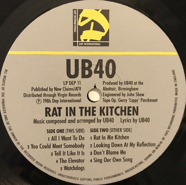UB40 - Rat In The Kitchen | DEP International (LP DEP 11) - 3 UB40 - Rat In The Kitchen | DEP International (LP DEP 11) - 3