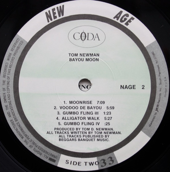 Tom Newman - Bayou Moon | Coda Records (NAGE 2) - 3 Tom Newman - Bayou Moon | Coda Records (NAGE 2) - 3