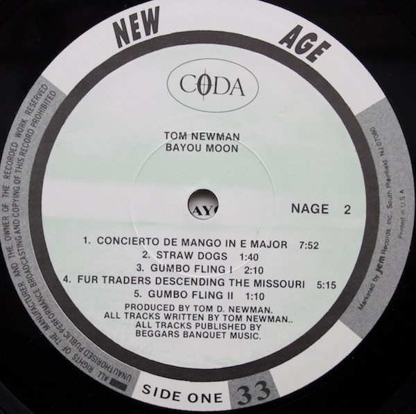 Tom Newman - Bayou Moon | Coda Records (NAGE 2) - 2 Tom Newman - Bayou Moon | Coda Records (NAGE 2) - 2