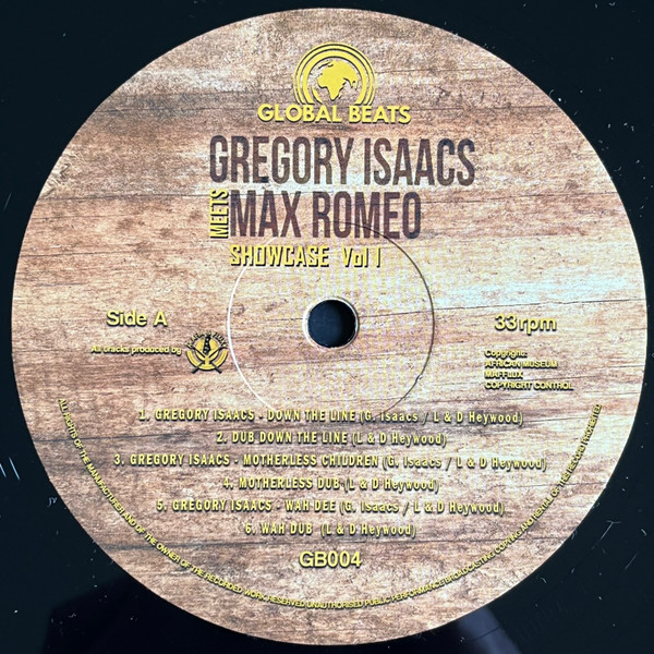 Gregory Isaacs Meets Max Romeo - Showcase Vol 1 | Global Beats (GB004) - 3 Gregory Isaacs Meets Max Romeo - Showcase Vol 1 | Global Beats (GB004) - 3