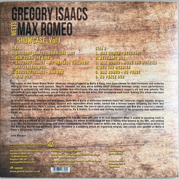 Gregory Isaacs Meets Max Romeo - Showcase Vol 1 | Global Beats (GB004) - 2 Gregory Isaacs Meets Max Romeo - Showcase Vol 1 | Global Beats (GB004) - 2
