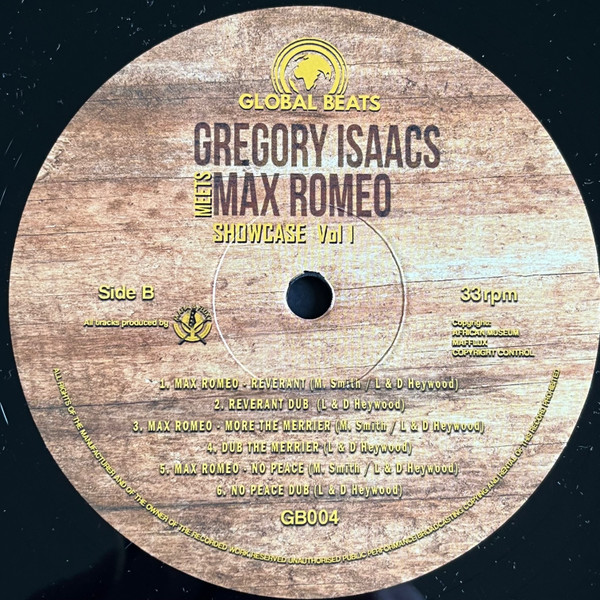 Gregory Isaacs Meets Max Romeo - Showcase Vol 1 | Global Beats (GB004) - 4 Gregory Isaacs Meets Max Romeo - Showcase Vol 1 | Global Beats (GB004) - 4