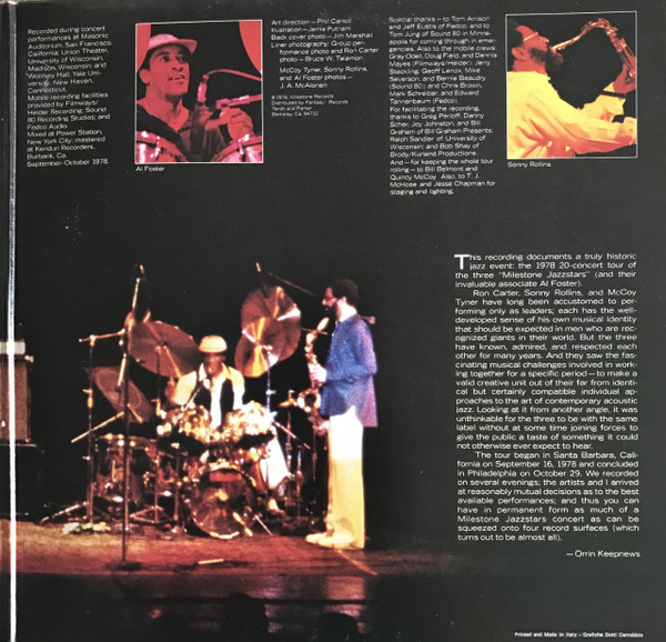 Ron Carter / Sonny Rollins / McCoy Tyner - Milestone Jazzstars In Concert | Milestone (HB 6023) - 3