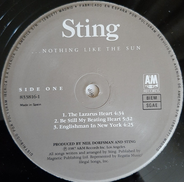 Sting - ...Nothing Like The Sun | A&M Records (393912-1) - 3 Sting - ...Nothing Like The Sun | A&M Records (393912-1) - 3