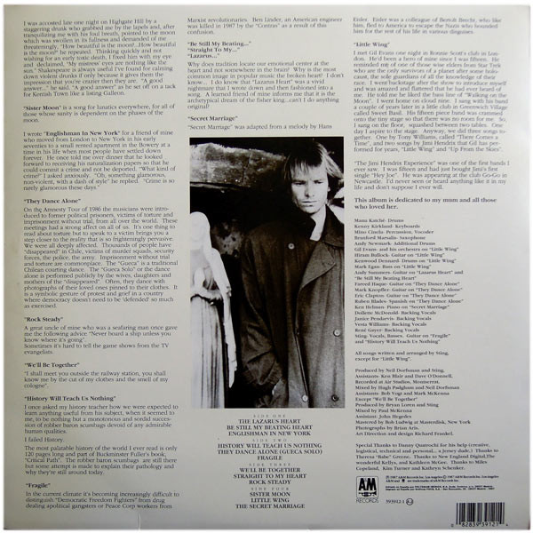 Sting - ...Nothing Like The Sun | A&M Records (393912-1) - 2 Sting - ...Nothing Like The Sun | A&M Records (393912-1) - 2