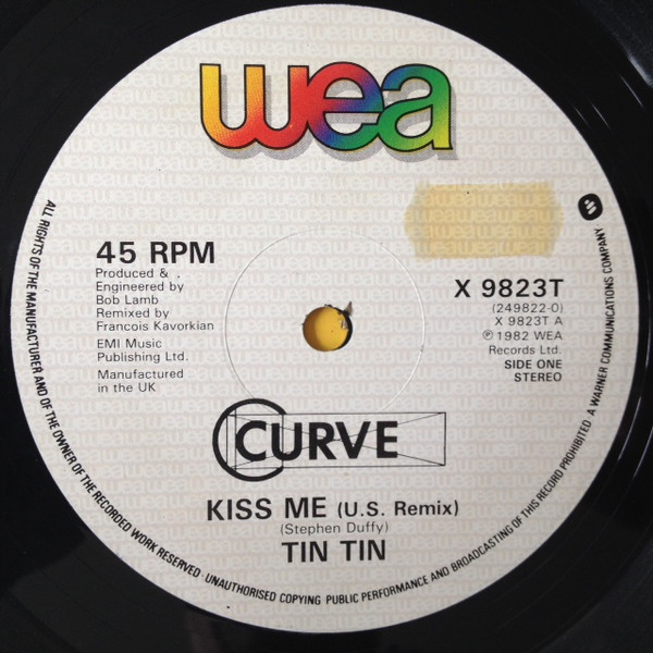 Tin Tin - Kiss Me (U.S. Remix) | WEA (X 9823T)