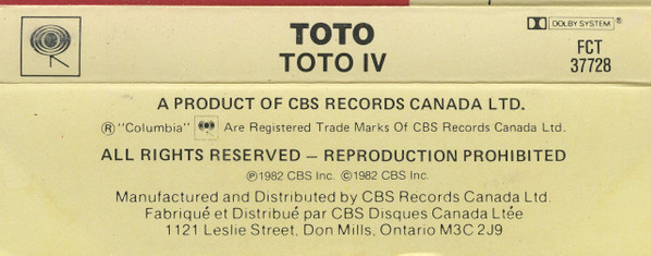 Toto - Toto IV [Cassette] | Columbia (FCT 37728) - 2