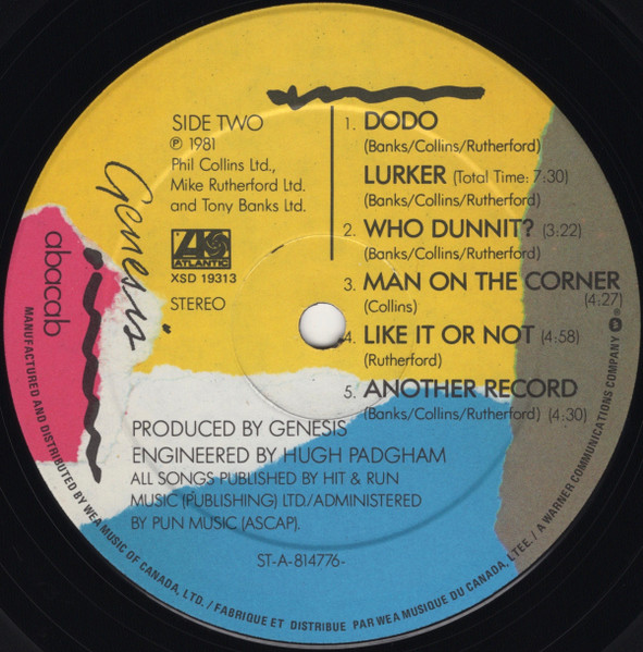 Genesis - Abacab | Atlantic (XSD 19313) - 4