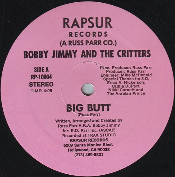 Bobby Jimmy And The Critters - Big Butt | Rapsur Records (RP-10004)