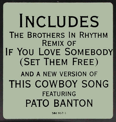 Sting - This Cowboy Song | A&M Records (580 957-1) - 5