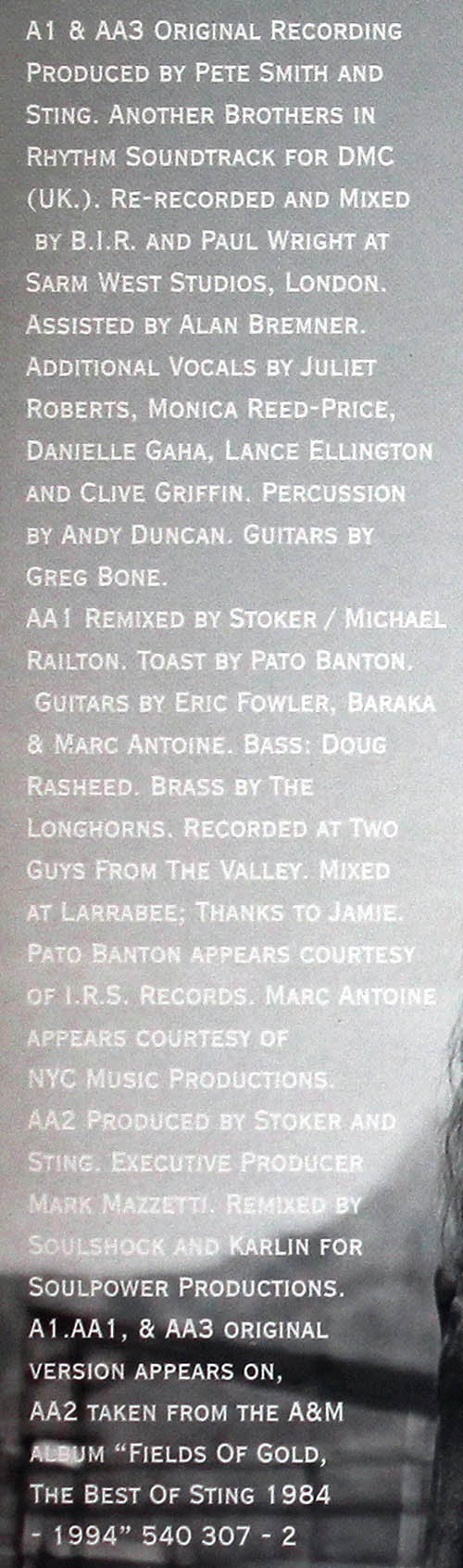 Sting - This Cowboy Song | A&M Records (580 957-1) - 7