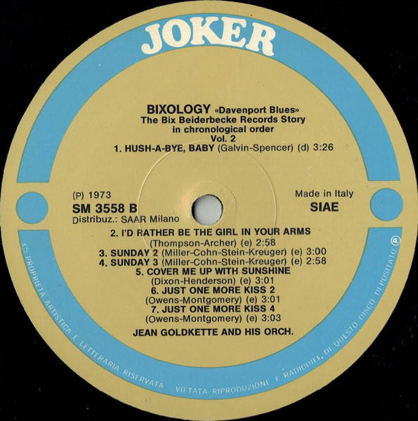 Bix Beiderbecke - Bixology "Davenport Blues" | Joker (Sm 3558) - 4