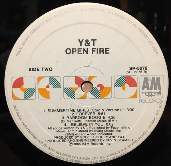 Y & T - Open Fire | A&M Records (SP 5076) - 4