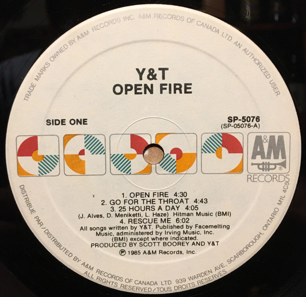 Y & T - Open Fire | A&M Records (SP 5076) - 3