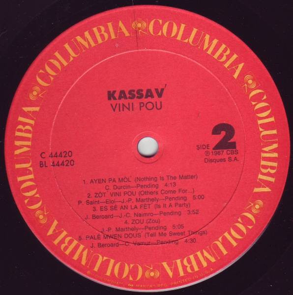 Kassav' - Vini Pou | Columbia (FC 44420) - 4