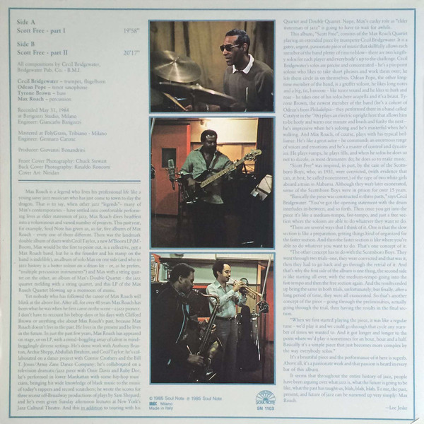 Max Roach Quartet - Scott Free | Soul Note (SN 1103) - 2