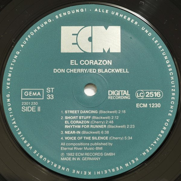 Don Cherry / Ed Blackwell - El Corazón | ECM Records (ECM 1230) - 2