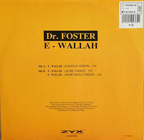 Dr. Foster - E-Wallah | ZYX Music (ZYX 6841-12)
