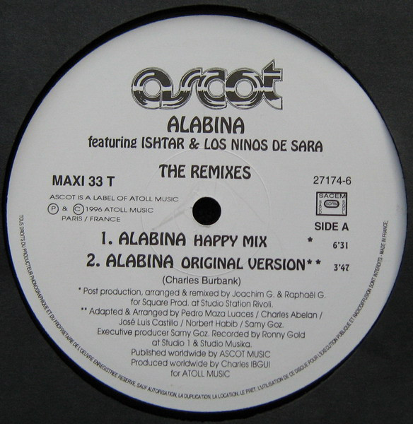 Alabina Featuring Ishtar Alabina & Los Ninos De Sara - Alabina (The Remixes) | Ascot Music (27174-6) - 3