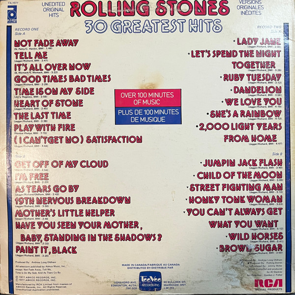 The Rolling Stones - 30 Greatest Hits | ABKCO (TA-1077) - 2 The Rolling Stones - 30 Greatest Hits | ABKCO (TA-1077) - 2
