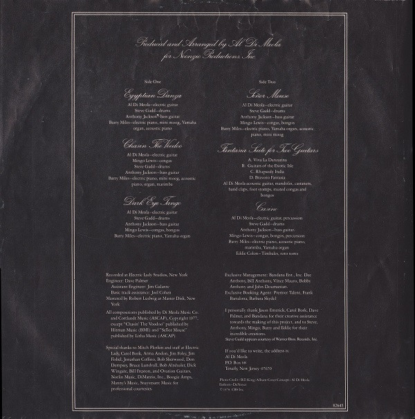 Al Di Meola - Casino | CBS (CBS 82645) - 5