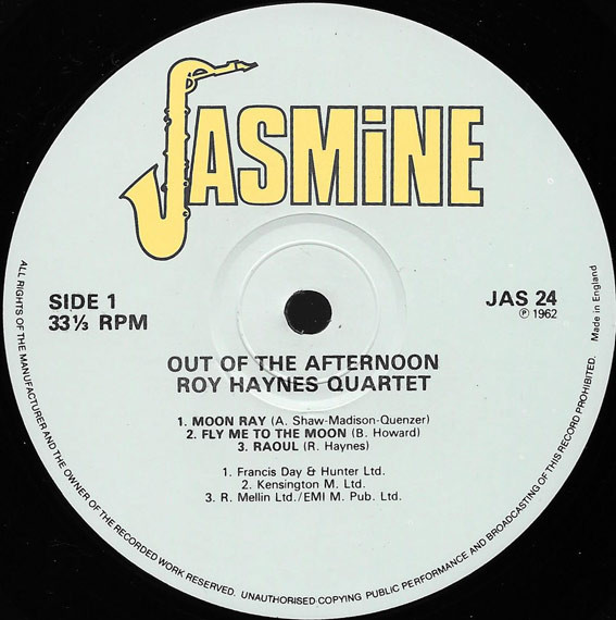 Roy Haynes Quartet - Out Of The Afternoon | Jasmine Records (JAS 24) - 3
