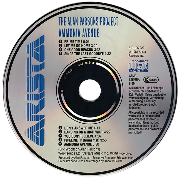 The Alan Parsons Project - Ammonia Avenue | Arista (610 105-222) - 3
