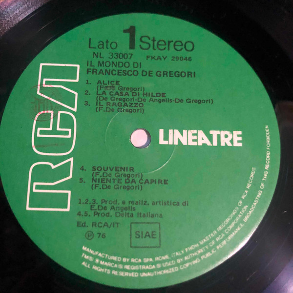 Francesco De Gregori - Il Mondo Di Francesco De Gregori | RCA (NL 33007) - 2 Francesco De Gregori - Il Mondo Di Francesco De Gregori | RCA (NL 33007) - 2