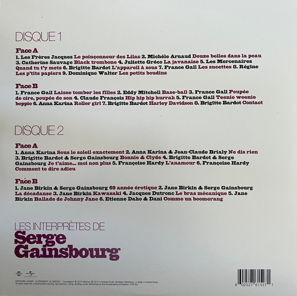 Various - Les Interprètes De Serge Gainsbourg | Universal Music Strategic Marketing (2761527) - 4