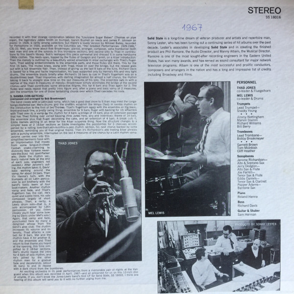 Thad Jones & Mel Lewis - Live At The Village Vanguard | Solid State Records (UAS 18016) - 3