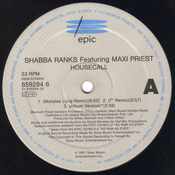 Shabba Ranks Featuring Maxi Priest - Housecall | Epic (659284 6) - 3