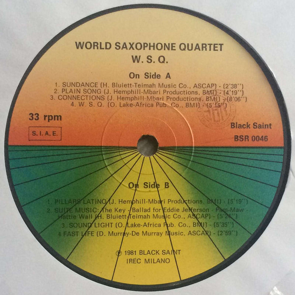 World Saxophone Quartet - W.S.Q. | Black Saint (BSR 0046) - 4