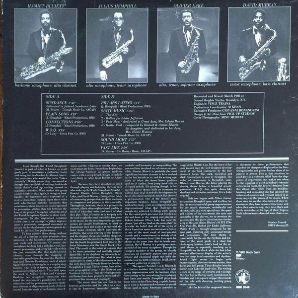 World Saxophone Quartet - W.S.Q. | Black Saint (BSR 0046) - 2