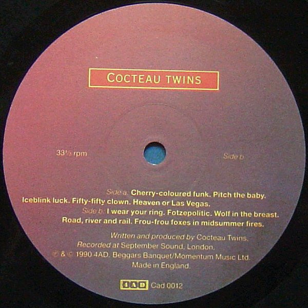 Cocteau Twins - Heaven Or Las Vegas | 4AD (Cad 0012) - 4
