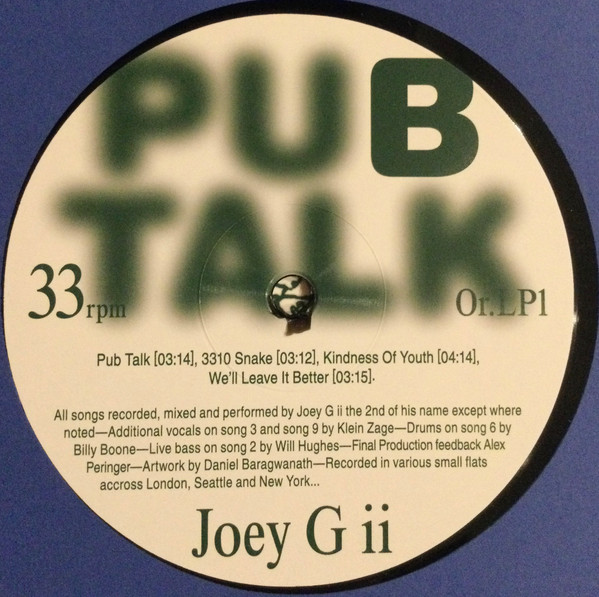 Joey G ii - Pub Talk | Orphan Records (Or.LP1) - 4