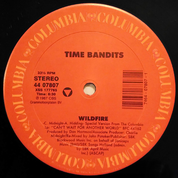 Time Bandits - Wildfire | Columbia (44 07807) - 3 Time Bandits - Wildfire | Columbia (44 07807) - 3