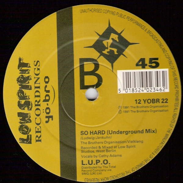 L.U.P.O. - So Hard | Yo*Bro Recordings (12 YOBR 22) - 2