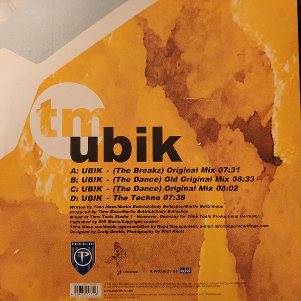 Timo Maas Featuring Martin Bettinghaus - Ubik | Perfecto (0119710PER) - 2