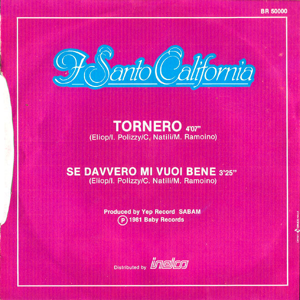 I Santo California - Tornero | Baby Records (BR 50000) - 2