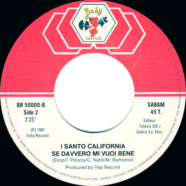 I Santo California - Tornero | Baby Records (BR 50000) - 4