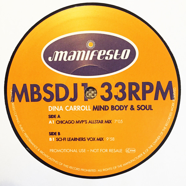 Dina Carroll - Mind Body & Soul | Manifesto (MBSDJ 1/2) - 2