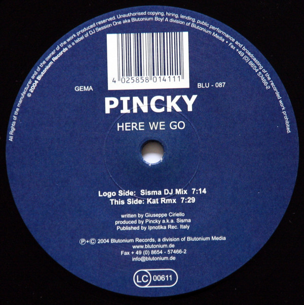 Pincky - Here We Go | Blutonium Records (BLU - 087)