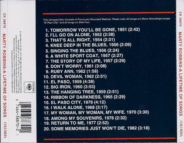 Marty Robbins - A Lifetime Of Song 1951-1982 | Columbia (CK 38870) - 2