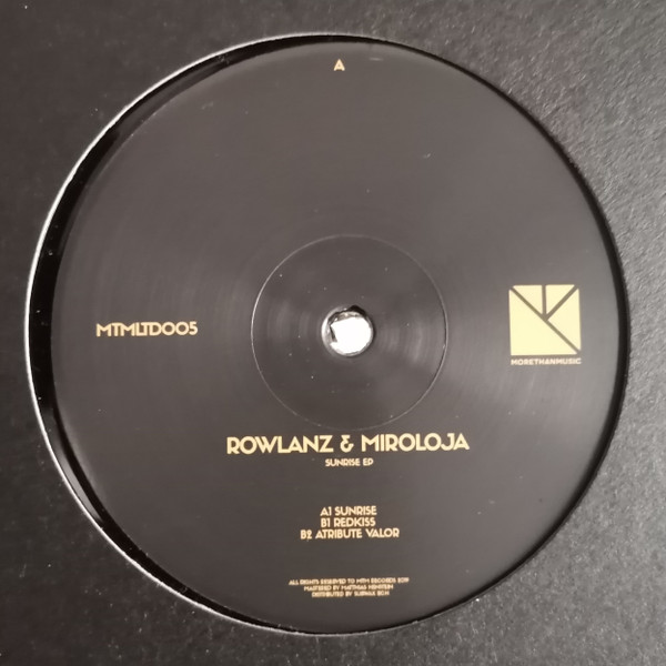 Rowlanz & Miroloja - Sunrise EP | More Than Music (MTMLTD005) - main