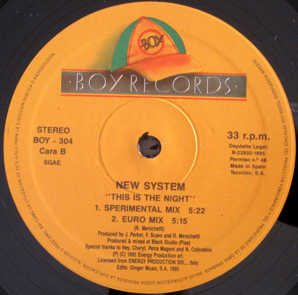 New System - This Is The Night | Boy Records (BOY-304) - 4