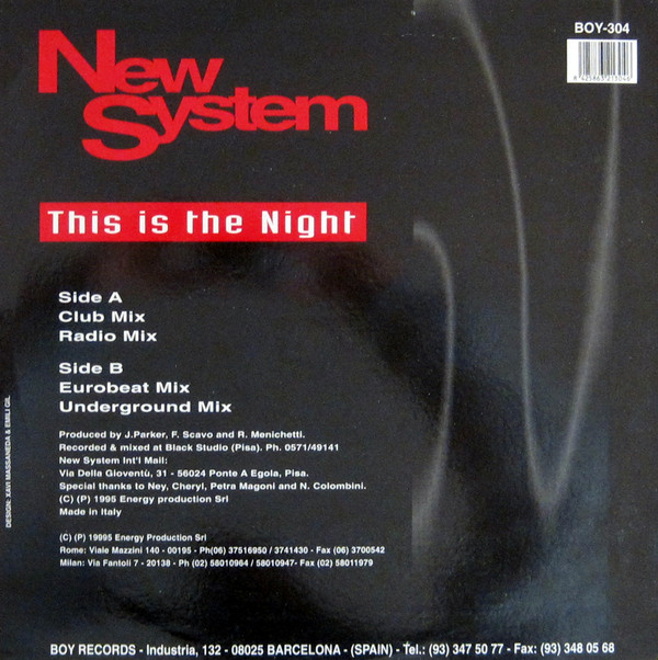 New System - This Is The Night | Boy Records (BOY-304) - 2