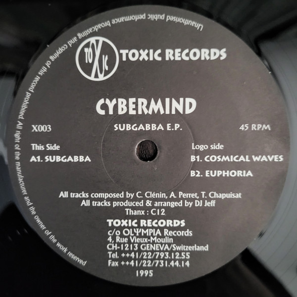 Cybermind - Subgabba E.P. | Toxic Records (X003) - main