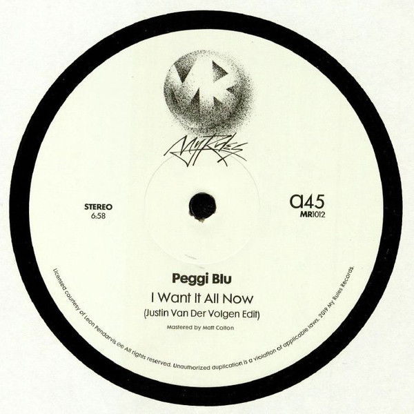 Peggi Blu / Gregg Diamond - I Want It All Now / This Side Of Midnight | My Rules (MR1012) - main